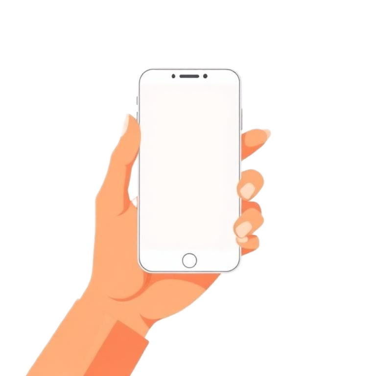 Mão segurando um smartphone